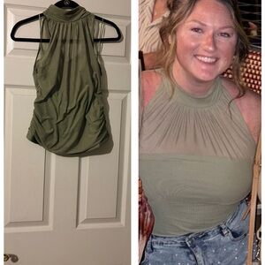 Abercrombie & Fitch Sage Green Halter Blouse